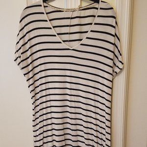 Black and White Striped T-Shirt dress